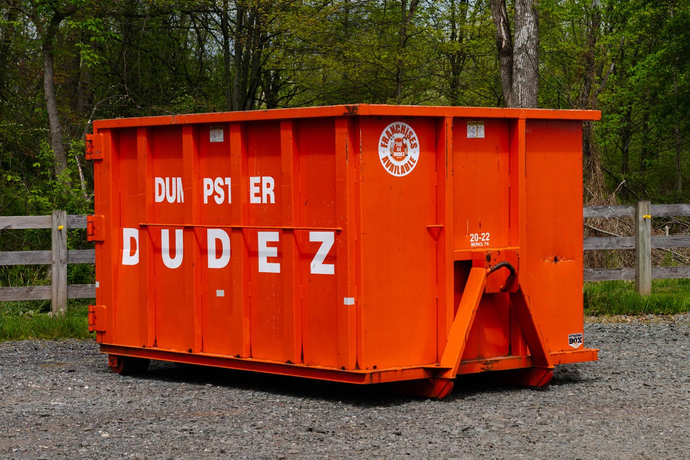 Dumpster Dudez Main Line 20 yard dumpster rental.