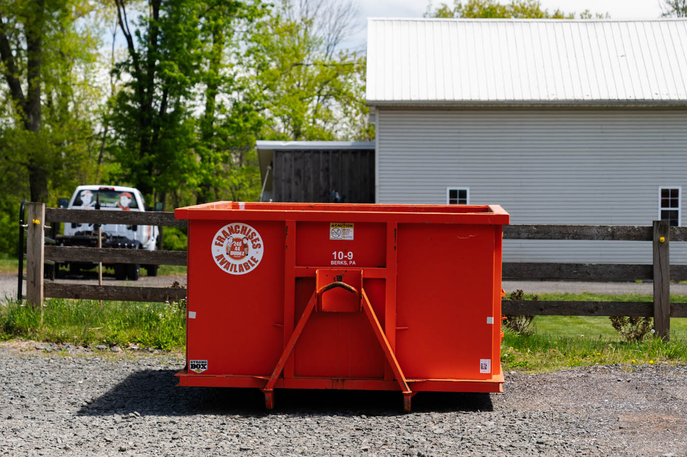 A roll off dumpster rental at a residential home that offers affordable dumpster rental prices in Rochester, NY.
