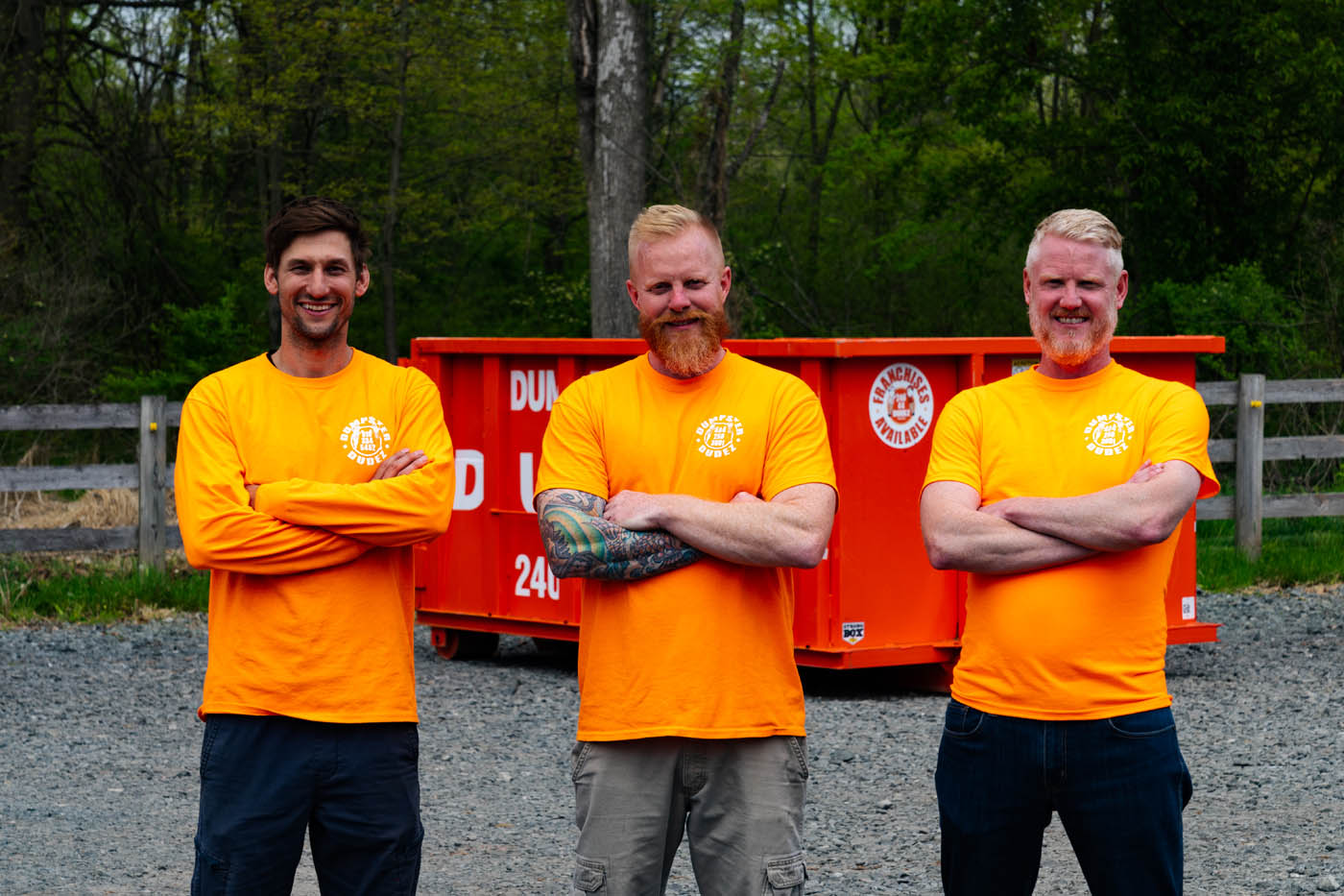 The Dumpster Dudez team - learn why local dumpster rental is such a great choice for the community!