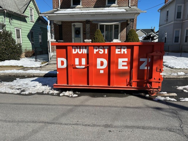 A Dumpster Dudez dumpster rental for concrete waste in Omaha, NE.